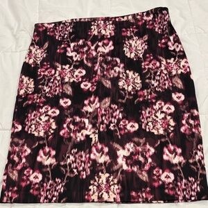 New York & Company Floral Pencil Skirt - Pink and Black